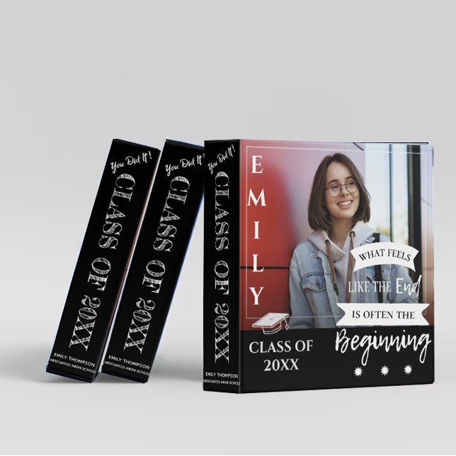 Class Of 2025 Inspirational Quote Photo Graduation 3 Ring Binder (Creator Uploaded)