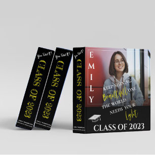 Class Of 2025 Keep Shining Quote Photo Graduation  3 Ring Binder