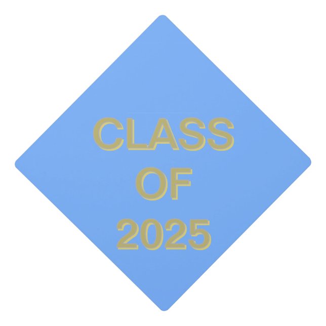Class of 2025 Light Blue Graduation Cap Topper (Front)