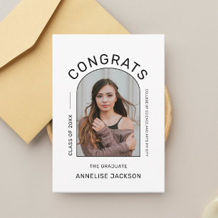 Class of 2025 minimalist congrats graduate photo announcement