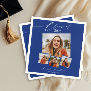 Class Of 2025 Minimalist Photo Grad Party Napkins
