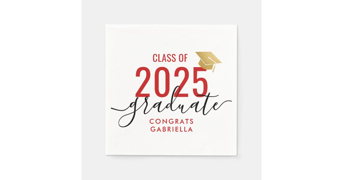 Class of 2025 Modern Graduation Party Napkins | Zazzle