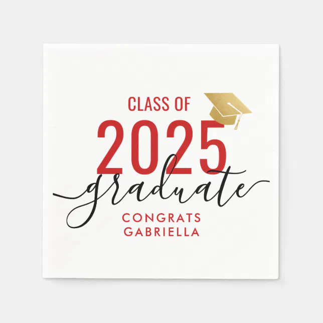 Class of 2025 Modern Graduation Party Napkins | Zazzle