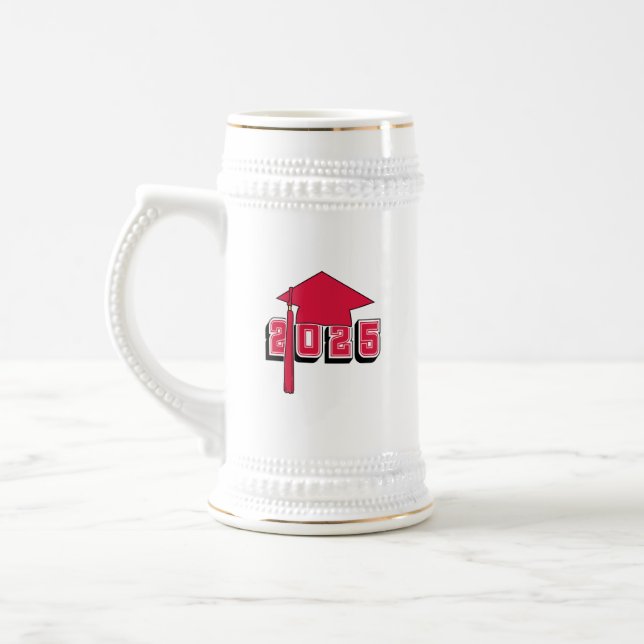 Class of 2025 Mortar Board Design Beer Stein (Left)