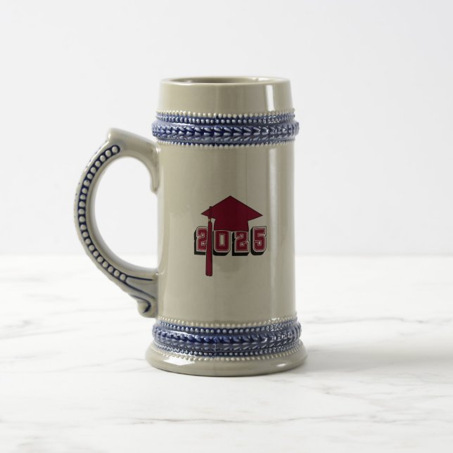 Class of 2025 Mortar Board Design Beer Stein (Left)