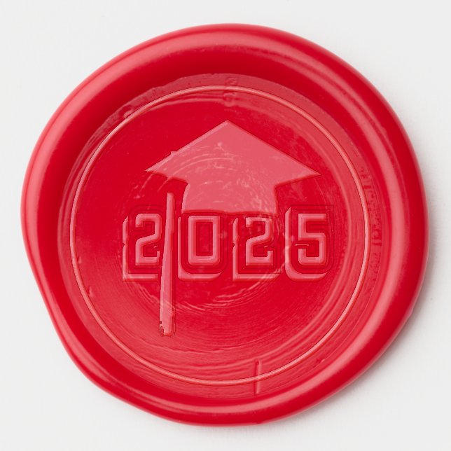 Class of 2025 Mortar Board Design Wax Seal Sticker (Front)