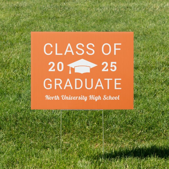 Class of 2025 Orange High School Graduate Sign (Insitu)