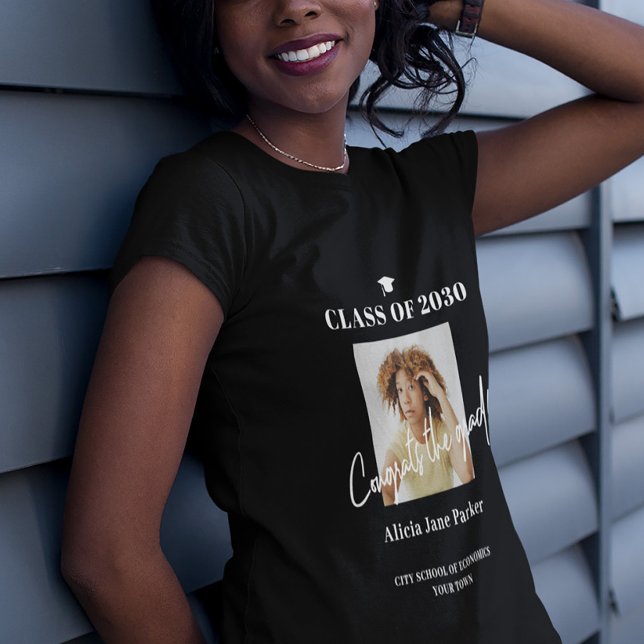 Class of 2025 photo graduate congrats grad script T-Shirt (Creator Uploaded)