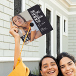 Class of 2025 Photo Graduation Cap Topper<br><div class="desc">Celebrate your hard-earned achievement in a voguish manner with our Trendy Graduation Cap Topper! Customized to perfection, it comprises a stylish black background, complemented by a photo of the proud graduate. The topper is also adorned by the cheeky saying, 'the tassel was worth the hassle', coupled with the student's name,...</div>