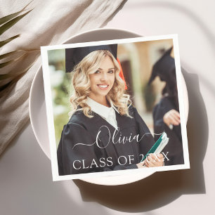 Class of 2025 Photo Graduation Graduate Napkins