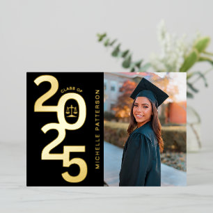 Class of 2025 Photo Law School Graduation Foil Invitation