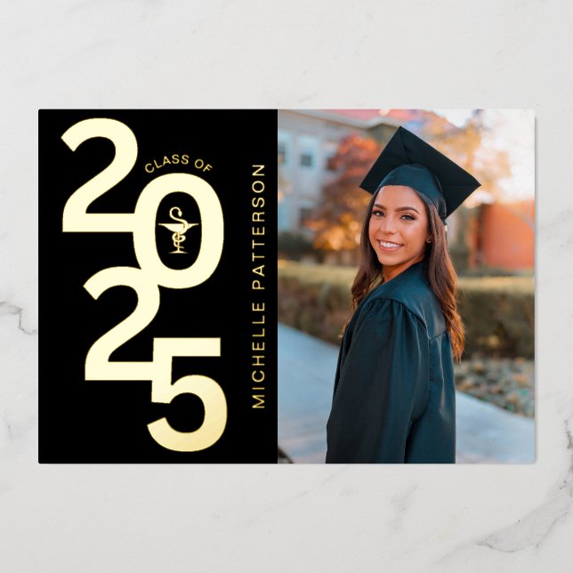 Class of 2025 Photo Pharmacy Graduation Foil Invitation (Front)