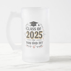 Class of 2025 Pink & Gold Graduation Mug
