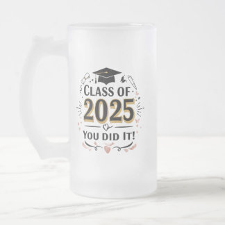 Class of 2025 Pink & Gold Graduation Mug