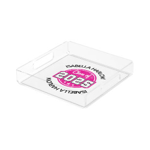 Class of 2025 Pink Graduate Name Acrylic Tray