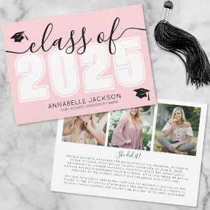 Class Of 2025 Pink Graduation Announcement