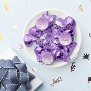 Class of 2025 Purple Glitter Drip Graduation Party Hershey®'s Kisses®