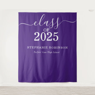 Class of 2025 Purple Graduation Backdrop Prop