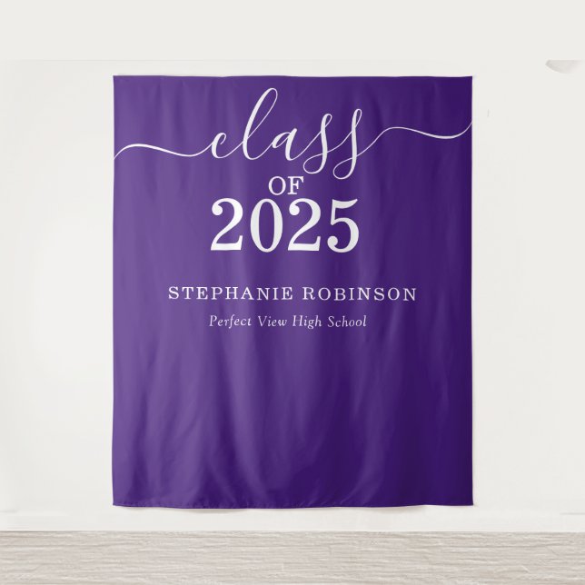 Class of 2025 Purple Graduation Backdrop Prop (Front)