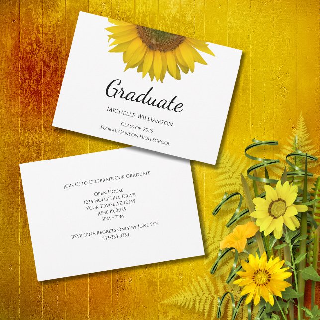  Class of 2025 Rustic Sunflower Graduation Party  Invitation (Creator Uploaded)