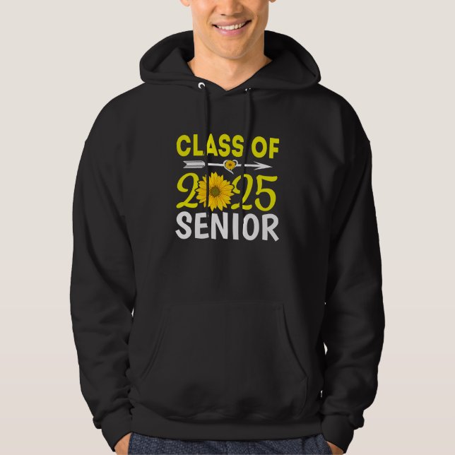 Class Of 2025 Senior 25 Graduation Sunflower Girls Hoodie (Front)