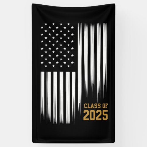 Class Of 2025 Senior American Flag Graduation  Banner