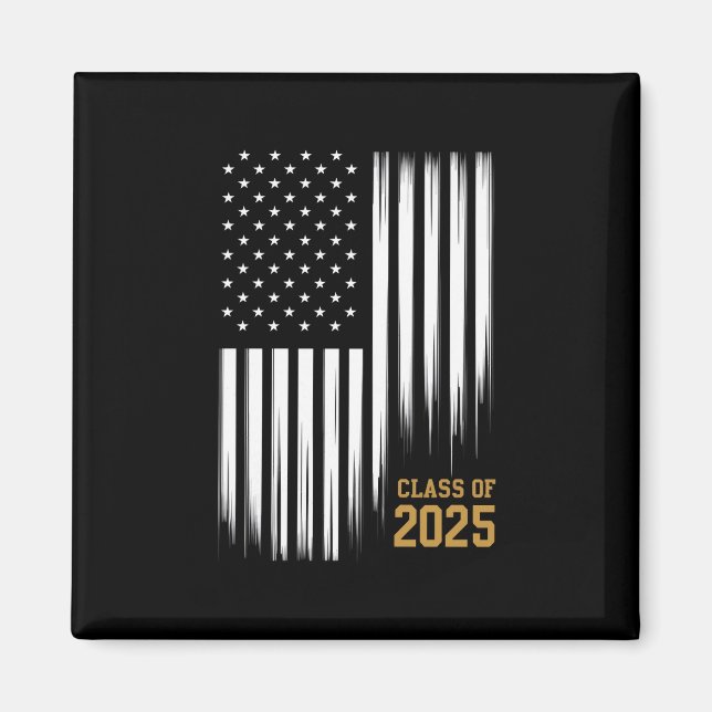 Class Of 2025 Senior American Flag Graduation  Magnet (Front)