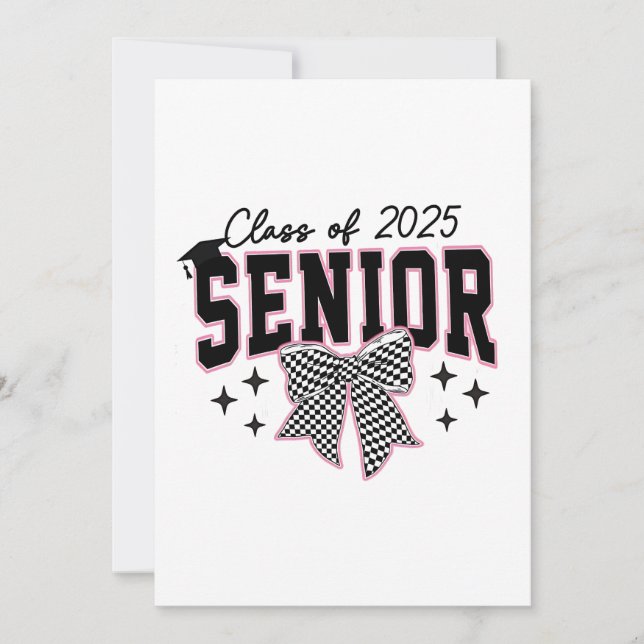 Class of 2025 Senior Bow Coquette Graduation  Announcement (Front)