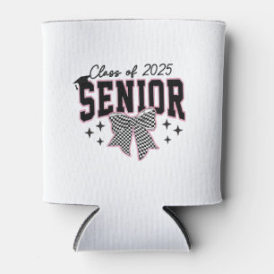 Class of 2025 Senior Bow Coquette Graduation Can Cooler