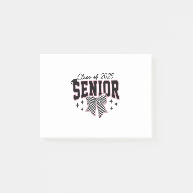 Class of 2025 Senior Bow Coquette Graduation  Post-it Notes (Front)