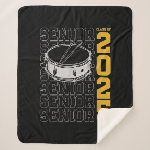 Class of 2025 Senior Drums for Drummer Or Percussi Sherpa Blanket