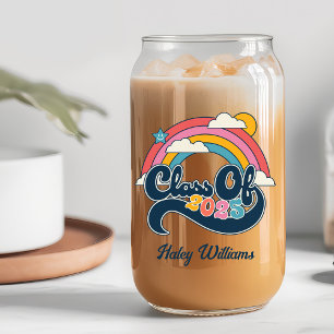 Class of 2025 Seniors Gift Personalized Name Can Glass