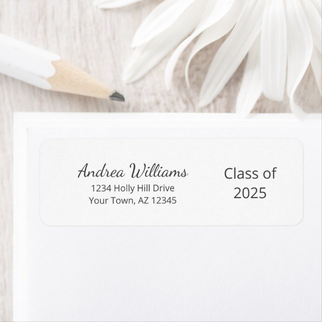 Class of 2025 Simple Graduation Return Address Label (Insitu)