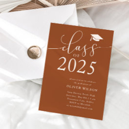 Class of 2025 Terracotta Graduation Party Invitation