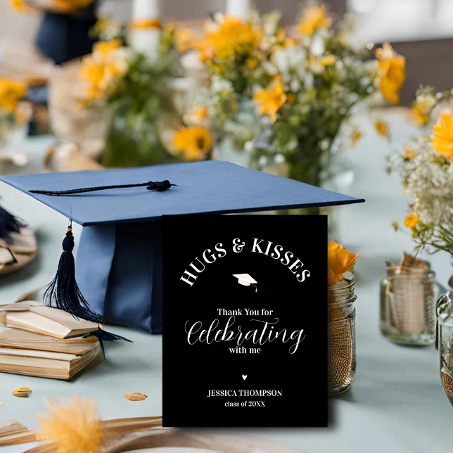 Class of 2025 Thank you Hugs & Kisses Graduation Enclosure Card | Zazzle