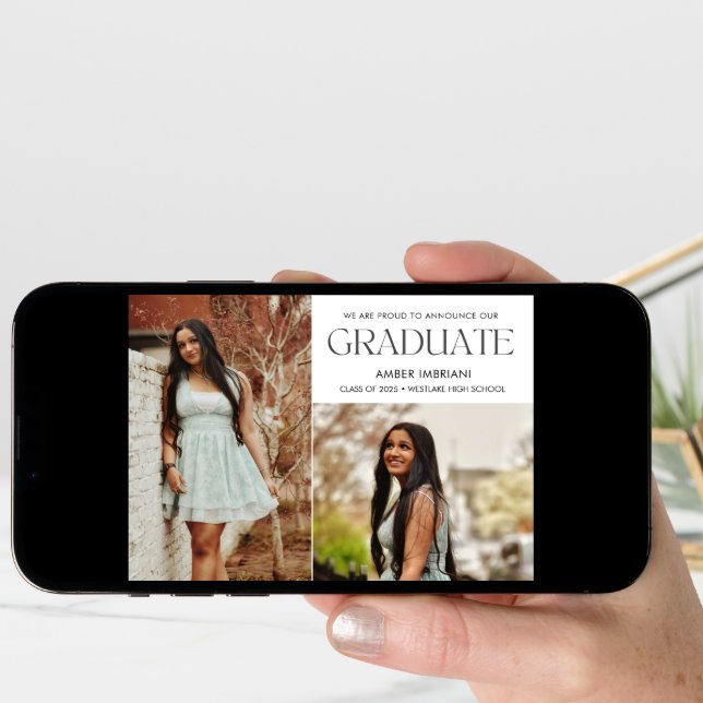 Class of 2025 Two Photo Graduation Announcement (Front Digital)