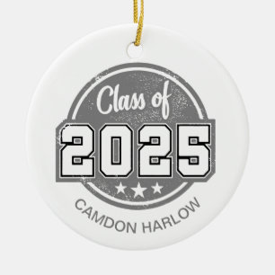 Class of 2025 Vintage Graduate Name Ceramic Ornament