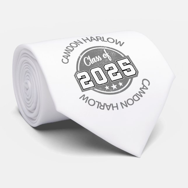 Class of 2025 Vintage Graduate Name Neck Tie (Rolled)
