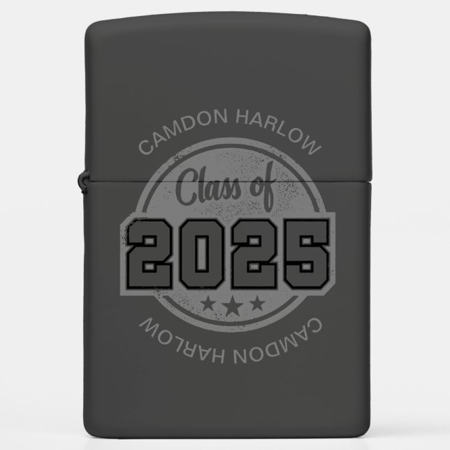 Class of 2025 Vintage Graduate Name Zippo Lighter (Front)