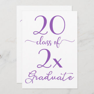 Class Of 2025 Violet Script Minimal Graduation Invitation