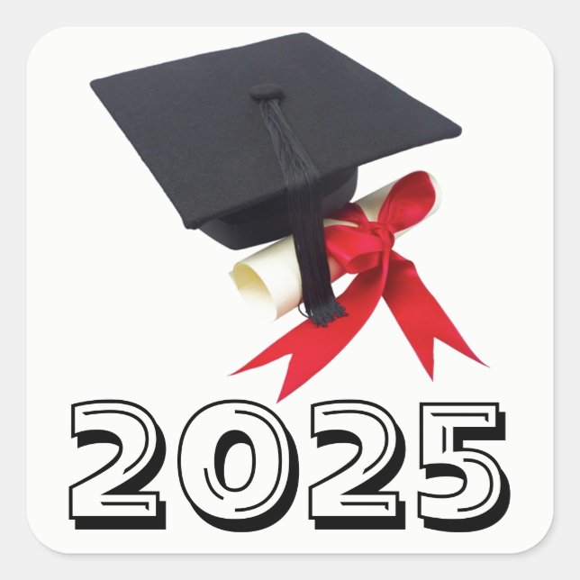 Class of 2025 White Square Sticker by Janz (Front)