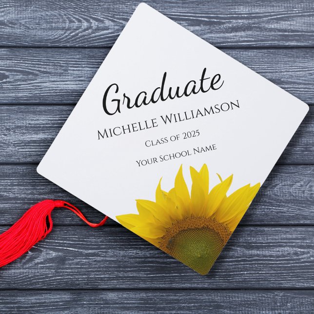 Class of 2025 Yellow Sunflower Graduation   Cap Topper (Creator Uploaded)