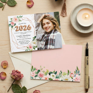 Class of 2026 Balloon Letters Photo Graduation Invitation