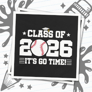 Class of 2026 Baseball Graduation It’s Go Time Napkins