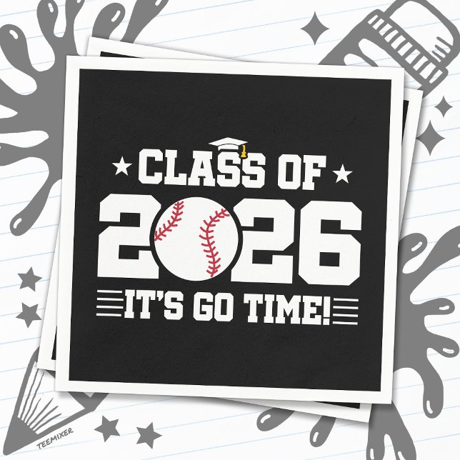 Class of 2026 Baseball Graduation It’s Go Time Napkins (Creator Uploaded)