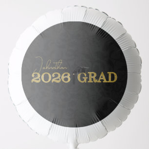 Class of 2026 Black Damask Graduation Personalized Balloon