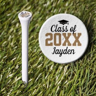 Class of 2026 Black & Gold Personalized Graduation Golf Tees
