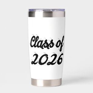 Class of 2026 black script graduation insulated tumbler