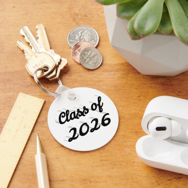 Class of 2026 black script graduation  keychain (Desk)