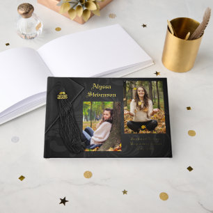 Class of 2026 Black Tassel Dignified Graduation Foil Guest Book